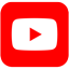 YouTube logo, a white 'play' sign over a red rectangle